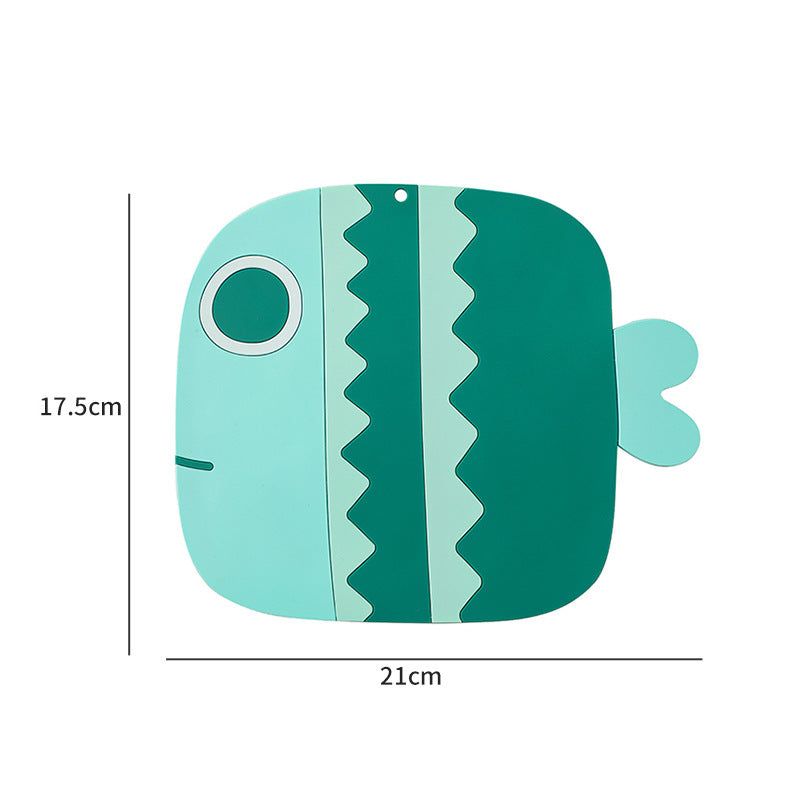 Cartoon little fat fish high-temperature silicone anti-scald table mat (large 1 medium 1 small 1 / set)