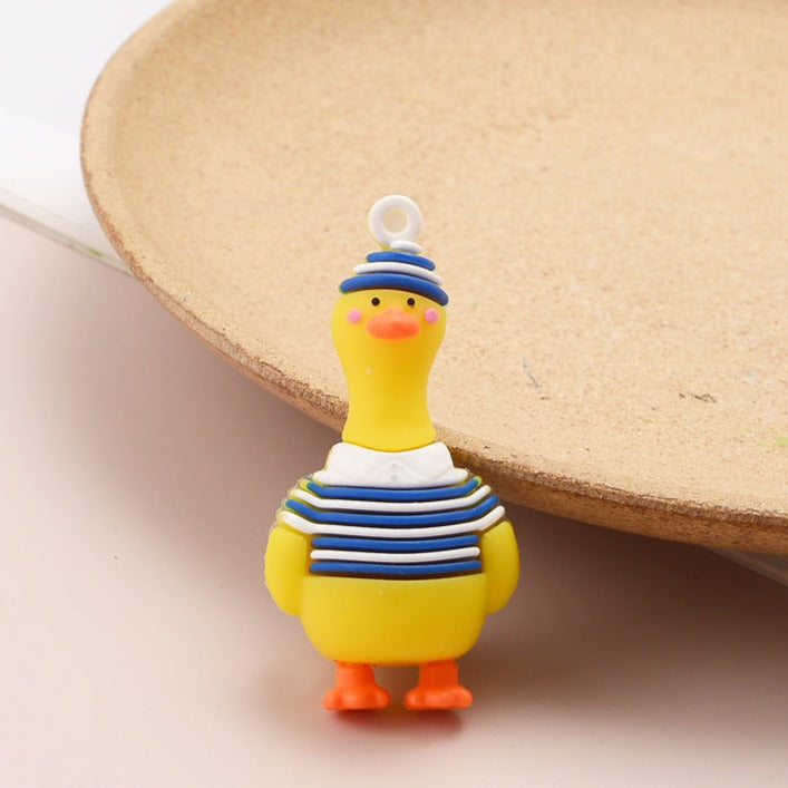 Cartoon cute yellow duck key chain