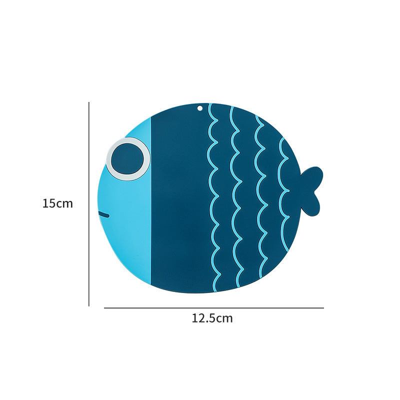 Cartoon little fat fish high-temperature silicone anti-scald table mat (large 1 medium 1 small 1 / set)