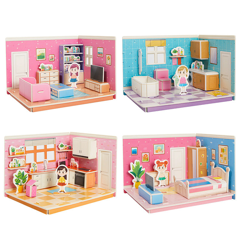 Luxury princess suite paper 3d model puzzle set (4 pcs)