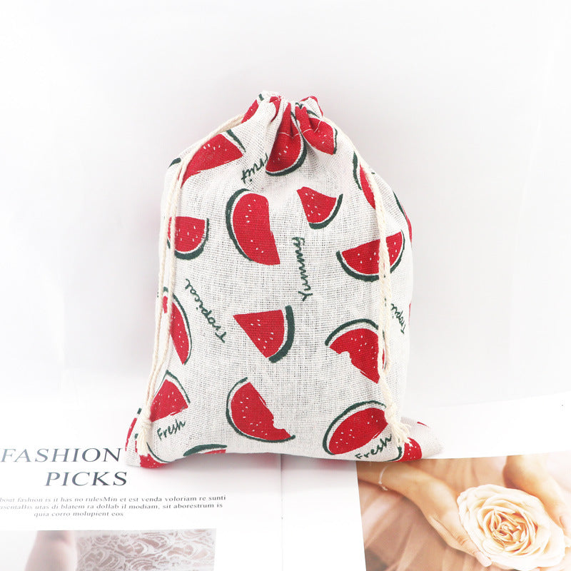 15x20cm cotton drawstring cartoon gift bag  (pattern random)