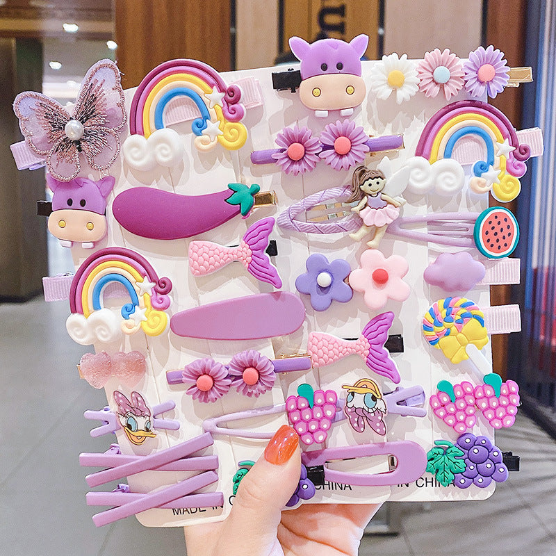 Children's cute cartoon hairpin set（14pcs）