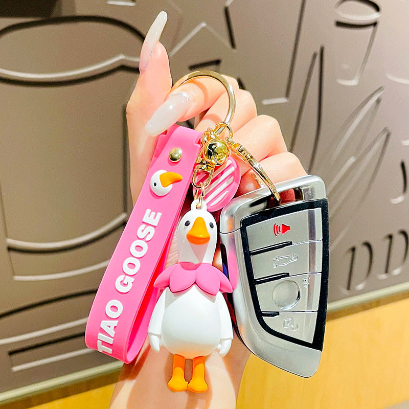 Cute cartoon goose keychain