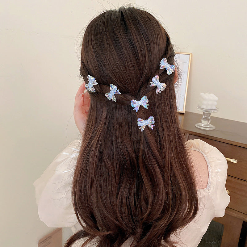 Color light bow hair clip（6pcs）