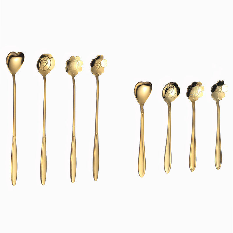 Creative stainless steel fancy coffee spoons