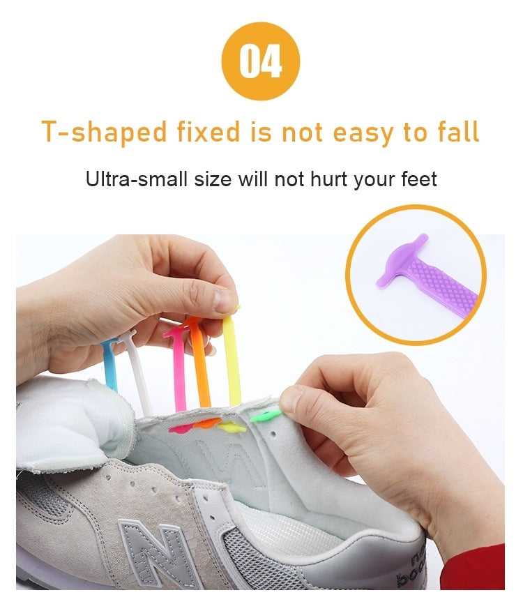 Lazy silicone super elastic no lace up shoes