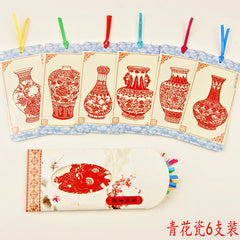 Traditional Handmade Paper-cut Bookmarks with Chinese Characteristics(A pack of 6)