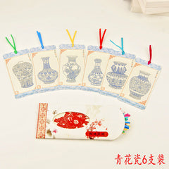 Traditional Handmade Paper-cut Bookmarks with Chinese Characteristics(A pack of 6)