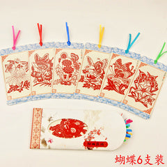 Traditional Handmade Paper-cut Bookmarks with Chinese Characteristics(A pack of 6)