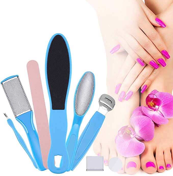 Blue 8 in 1 exfoliating foot scrub foot scrub tool set