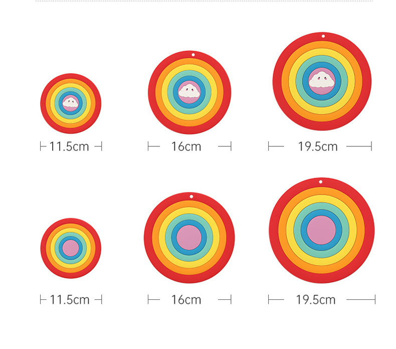 Clouds rainbow PVC soft rubber insulation pads (1 large 1 medium 1 small / set)