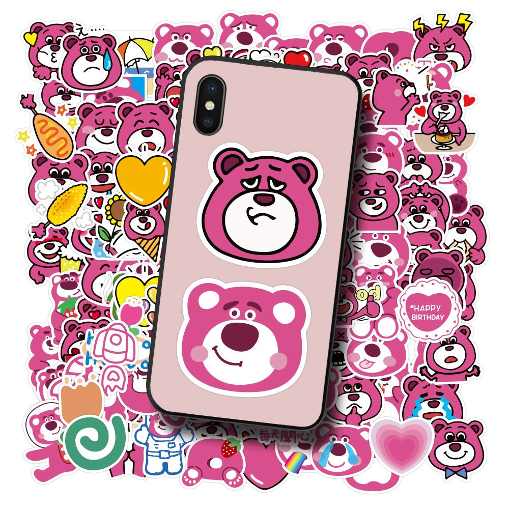 Cute Pink Bear Stickers (60pcs)