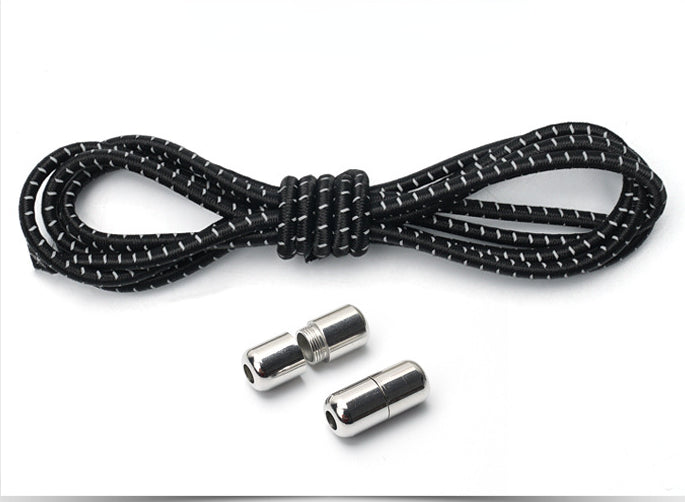 No-tie metal capsule round bar elastic elastic shoelaces