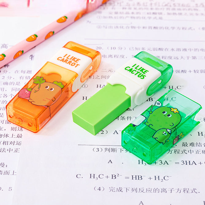 Cartoon carrot pattern roller eraser (colour random)