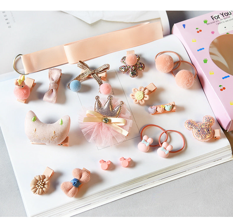 Boxed cute little girl hair card set（18pcs）