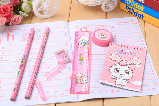 Cartoon 8 in 1 School Stationery Set