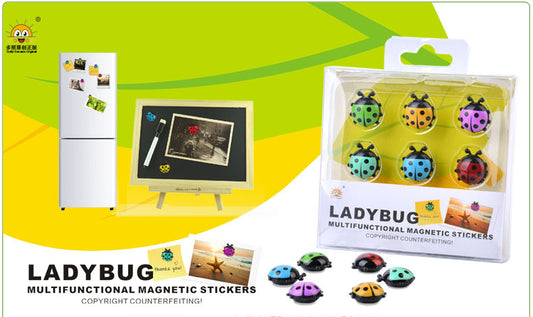 Creative plastic ladybug refrigerator stickers (6 colors / set)