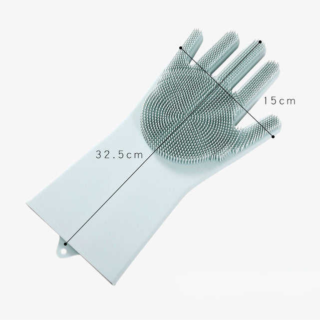 Anti-slip and wear-resistant silicone dishwashing gloves