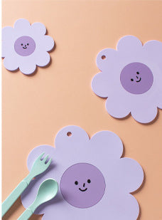 PVC creative sunflower smiley face insulation pads (small medium and large 3 / set)