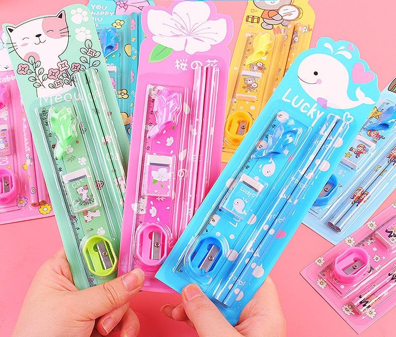 School stationery set of 6 pcs