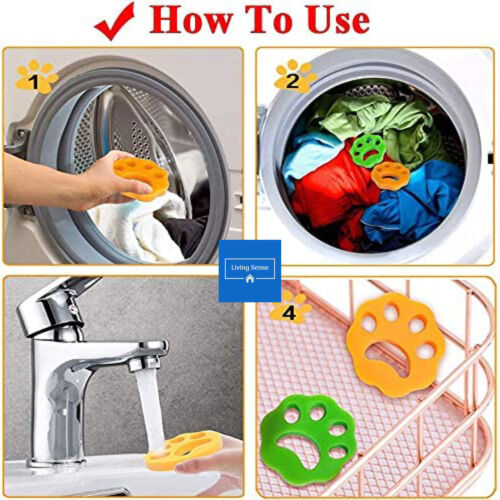 Washer-dryer pet hair washable sticky lint dispenser (pair)