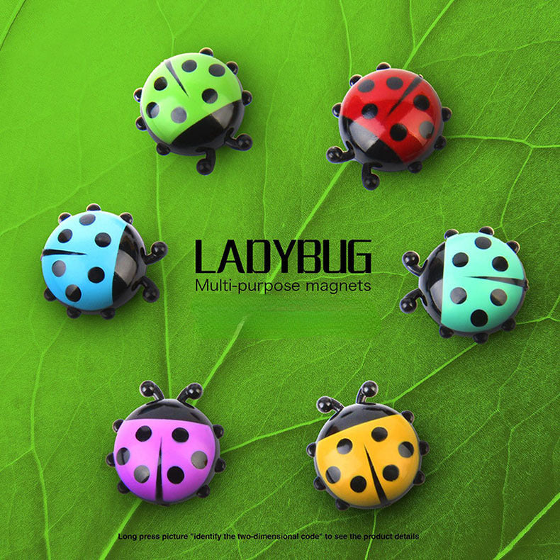 Creative plastic ladybug refrigerator stickers (6 colors / set)