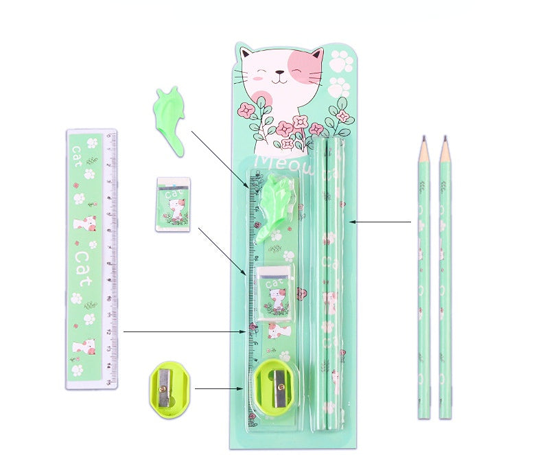 School stationery set of 6 pcs