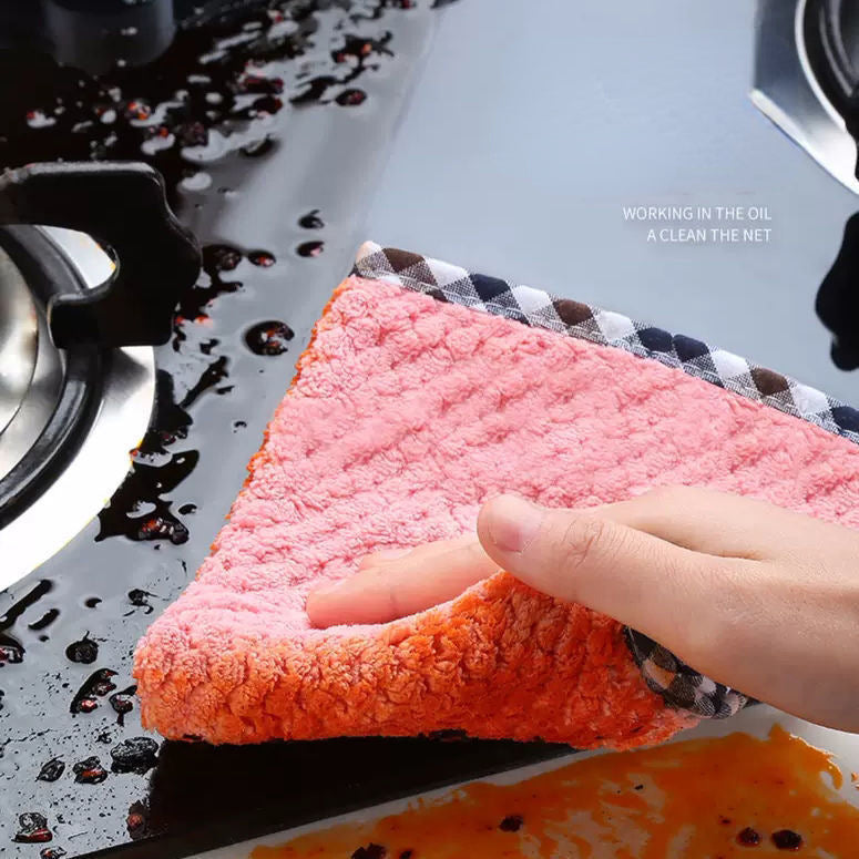 Kitchen Non-Stick Thickened Table Brush Cleaning Cloths (4 pieces)