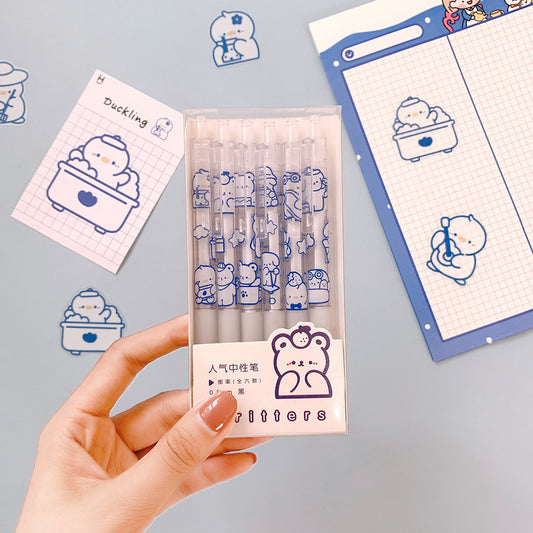 Cartoon Cream Bear 0.5mm Unisex Pen (6pcs/box)