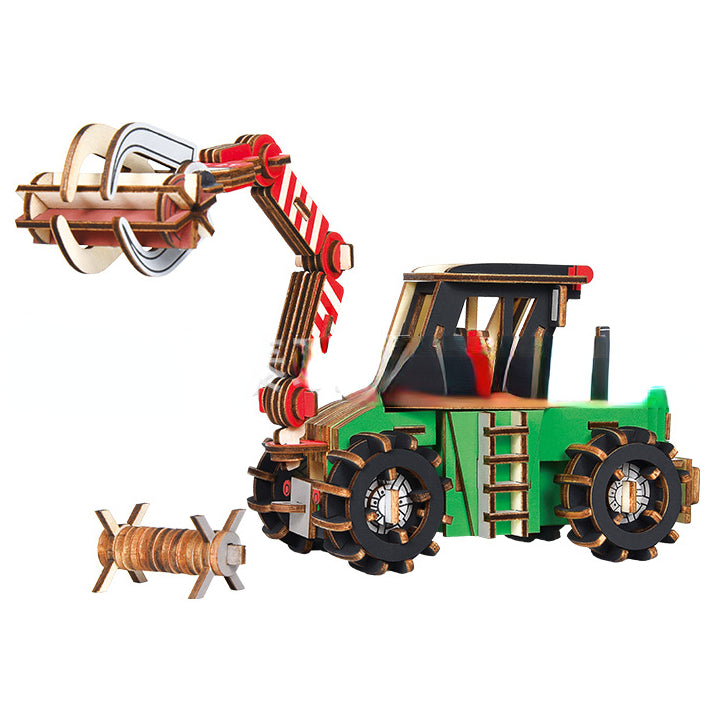 3D wooden three-dimensional forestry engineering vehicle model puzzle