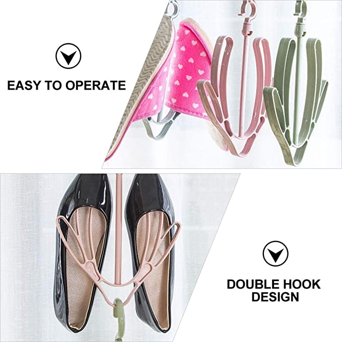 Double hooks home wing drying shoe hooks (3pcs/set)