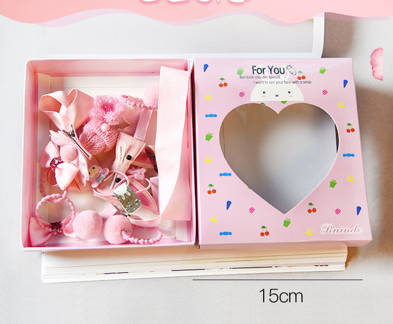 Boxed cute little girl hair card set（18pcs）