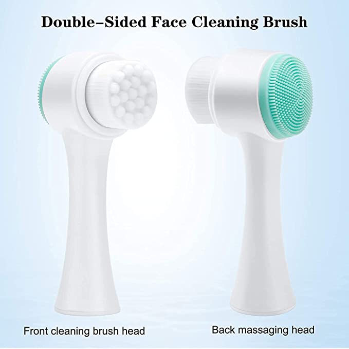 Double-ended manual facial cleansing brush (2pcs/set)