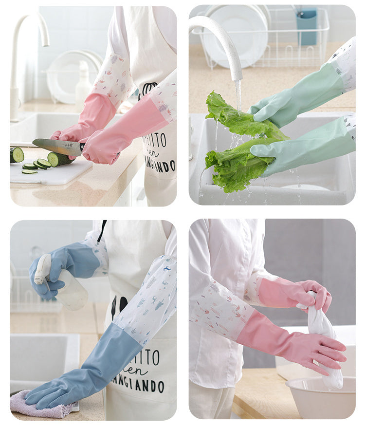 Winter thickened rubber dishwashing gloves