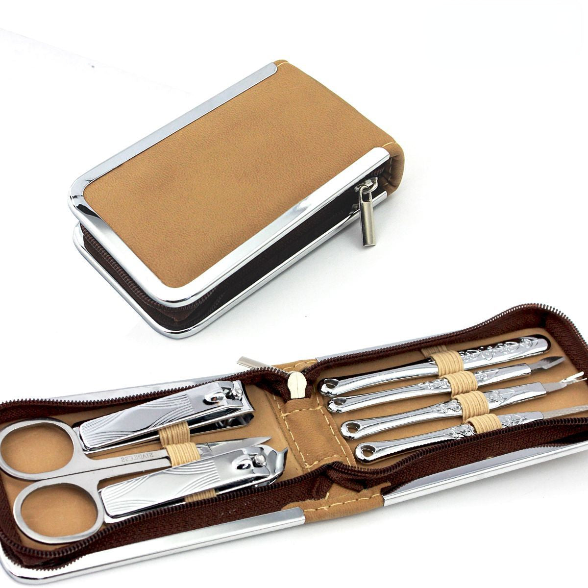 Beautifully carved seven-piece nail art tool set