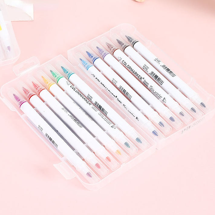 12-colour double-ended high-capacity children's watercolour whiteboard markers