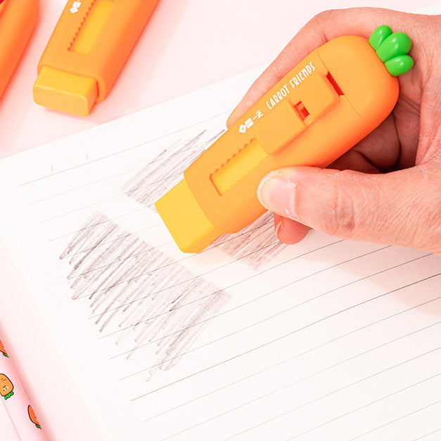 Carrot Push-Pull Pencil Eraser