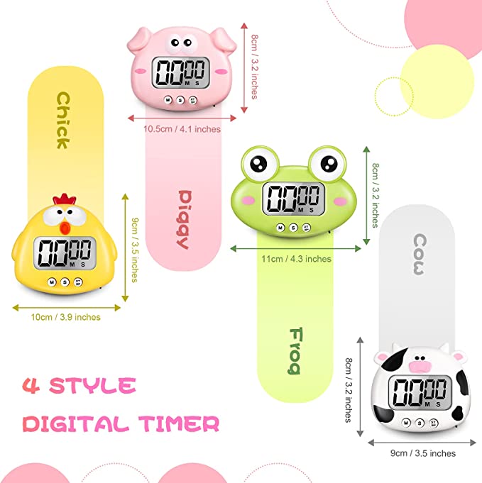 Cartoon animal large screen magnetic timer