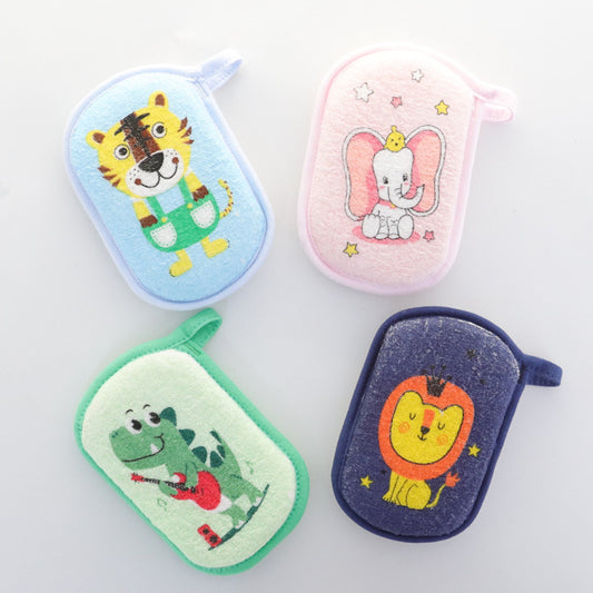 Cartoon animal pattern baby bath sponge