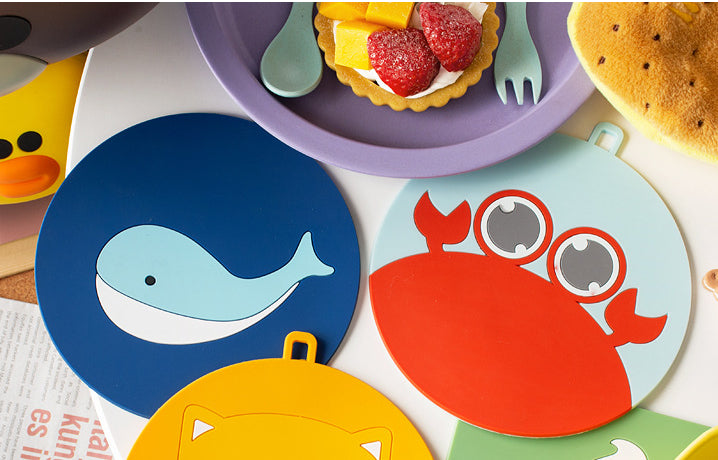 Thickened Silicone Cartoon Insulated Placemats Coasters (3pcs/set)