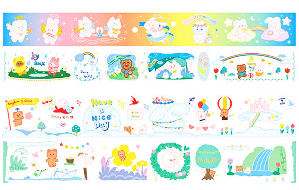 Cute cartoon stickers roll 5 cm x 300 cm