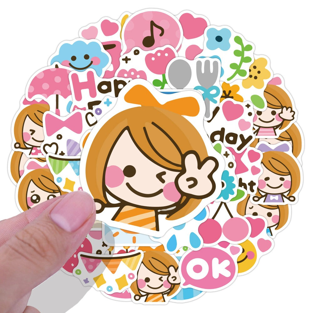 Kawaii Cute Little Girl Stickers (40pcs)