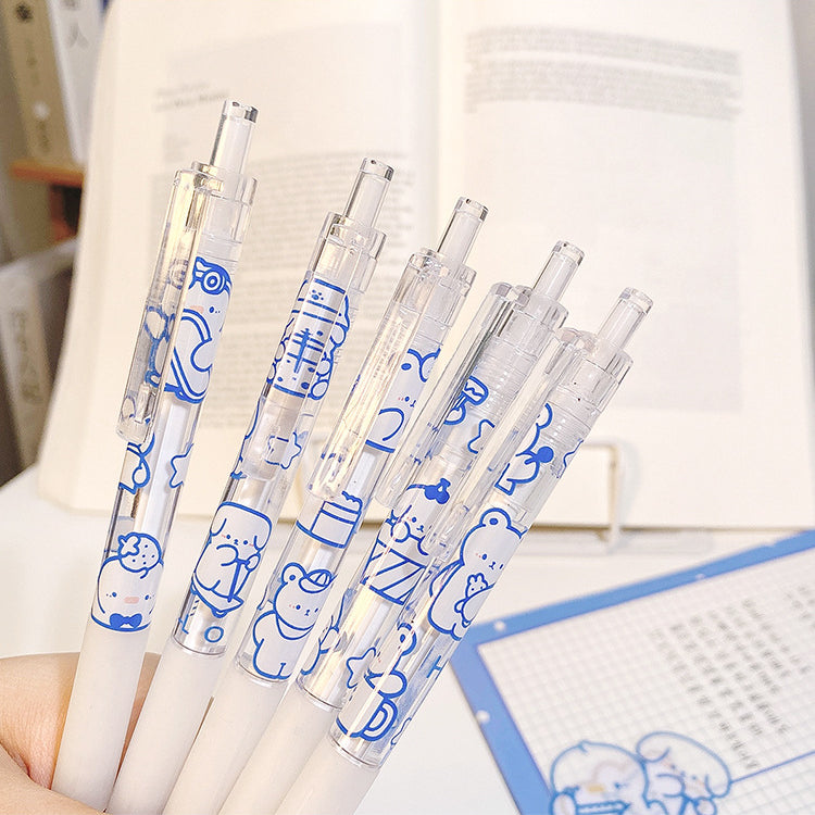 Cartoon Cream Bear 0.5mm Unisex Pen (6pcs/box)