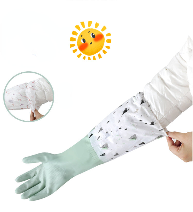 Winter thickened rubber dishwashing gloves