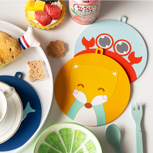 Thickened Silicone Cartoon Insulated Placemats Coasters (3pcs/set)