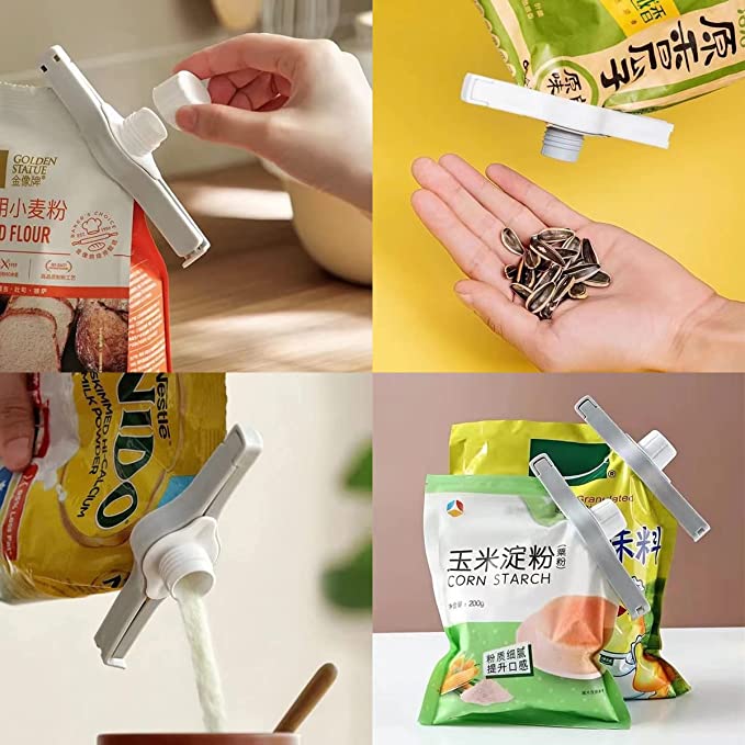 Home discharge nozzle spiral cover food preservation moisture-proof sealing clip (3pcs/pack)