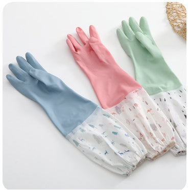 Winter thickened rubber dishwashing gloves