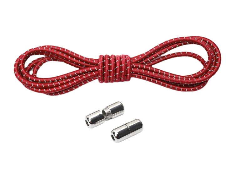 No-tie metal capsule round bar elastic elastic shoelaces