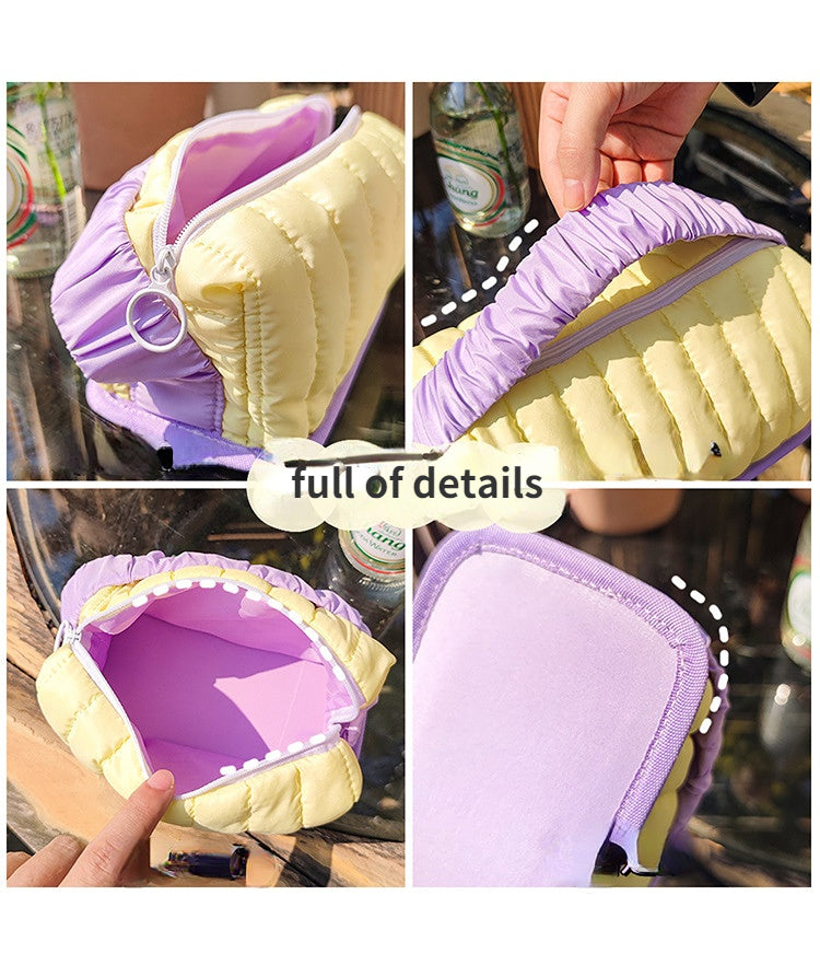 Creative cream toast large capacity portable storage bag