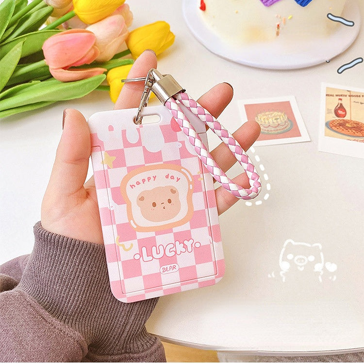 Cartoon slider multifunctional portable card holder